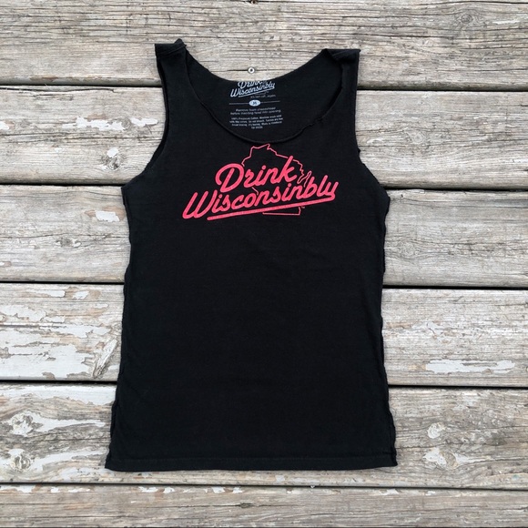 Drink Wisconsinbly Neon Sign Punk Cut Tank Top - Picture 1 of 3